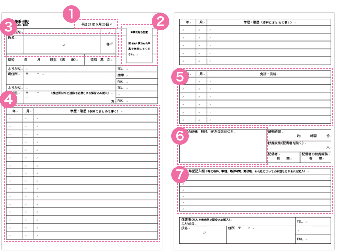 履歴書サンプル